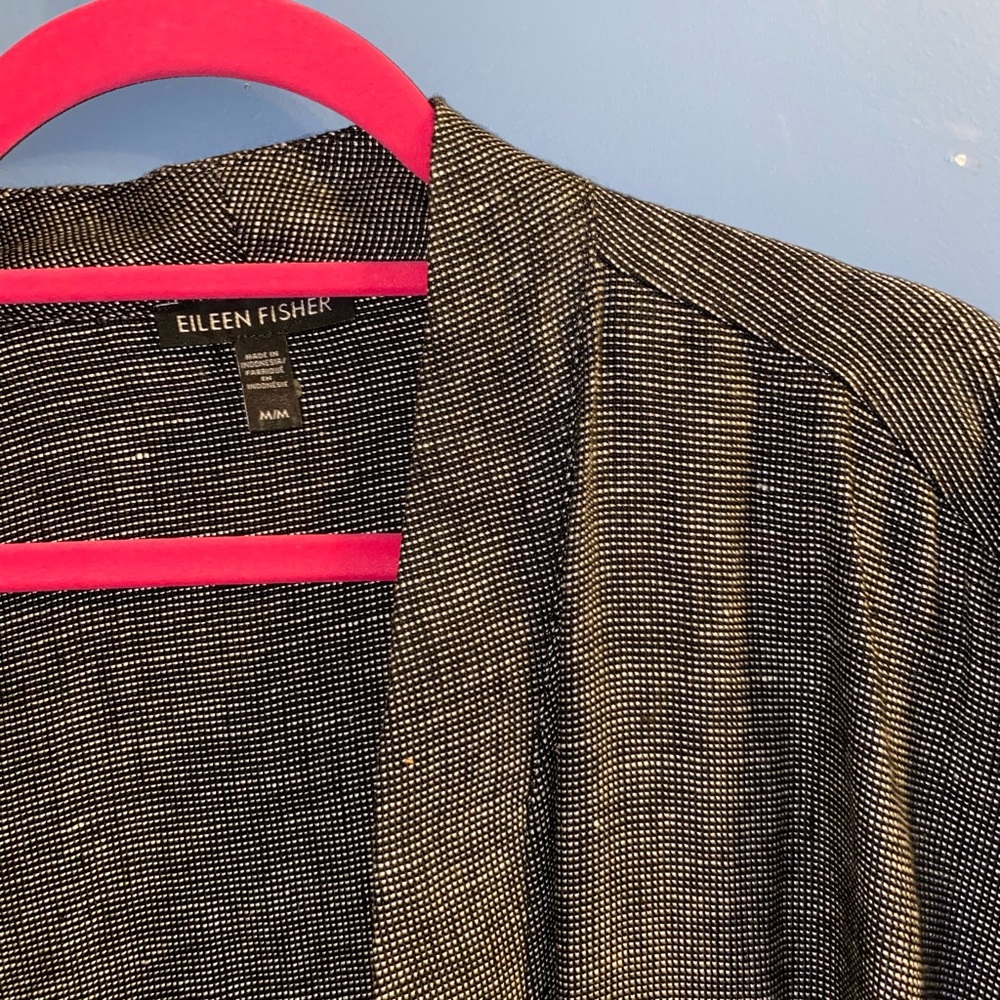 Eileen Fischer kimono blazer black & white
